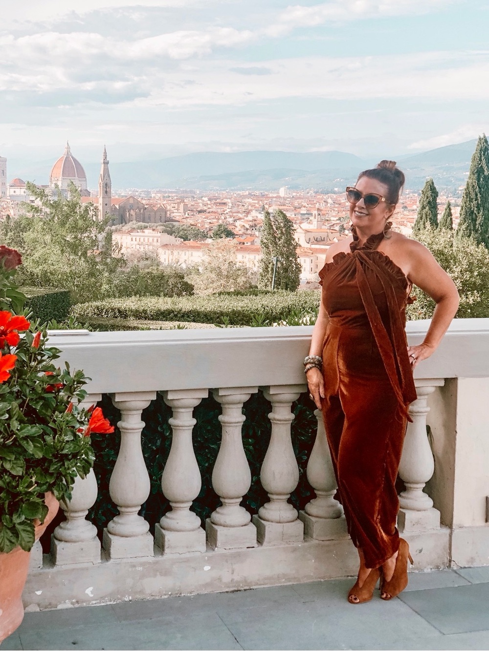 Anthropologie Kristinit Rust Velvet Jumpsuit S